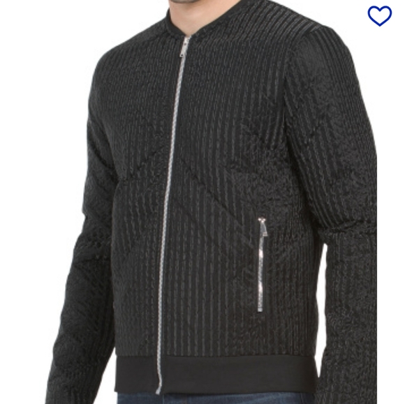 Karl Lagerfeld Men's Black Quilted Shiny Bomber Jacket NWT sz Medium $298 - Picture 5 of 6